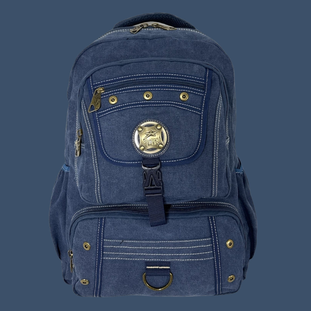 Mochila Tactica De Lona Golden Star Arena Liso Con Costuras