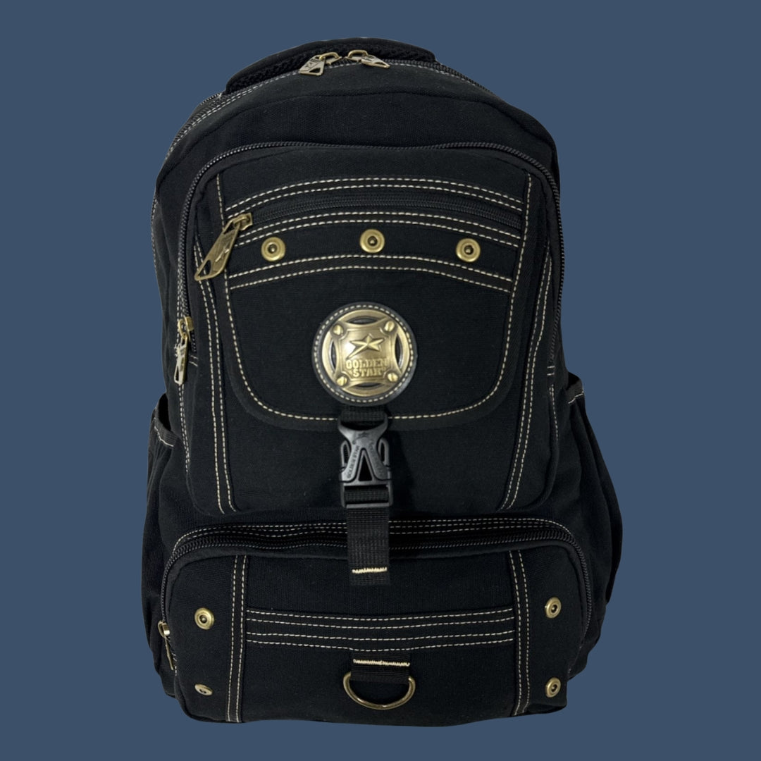 Mochila Tactica De Lona Golden Star Arena Liso Con Costuras